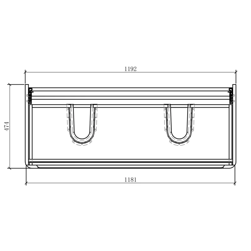 Badnor Mette 120cm servantskap i lys eik m/ dobbel servant