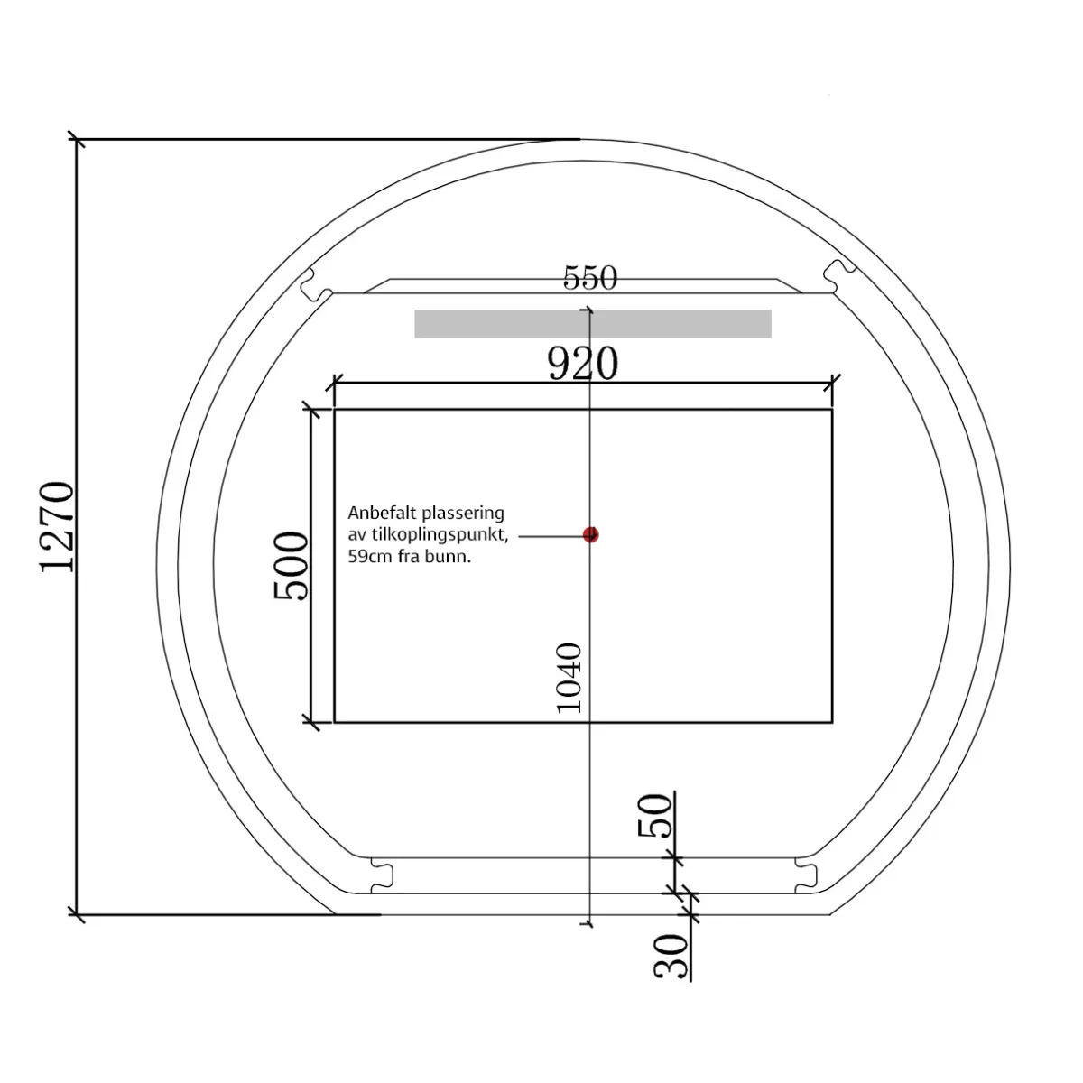 Badnor Melissa 150cm mbl.pk (97640) Sissel speil m/lys