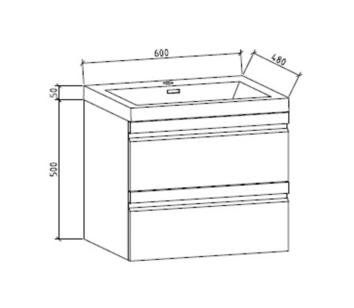 Badnor Malin HVIT 60cm mbelpk (113) Linnie speilskap