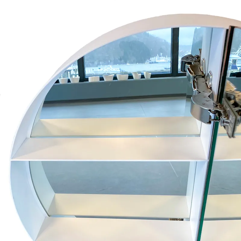 Badnor Leon RUNDT SPEILSKAP (80cm) m/ LED- belysning - hvit