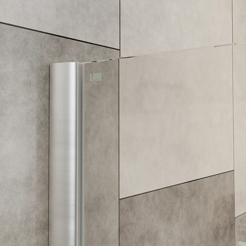 Badnor Sterling Straight ll dusjvegg, 1400x2000mm, KROM, 8mm
