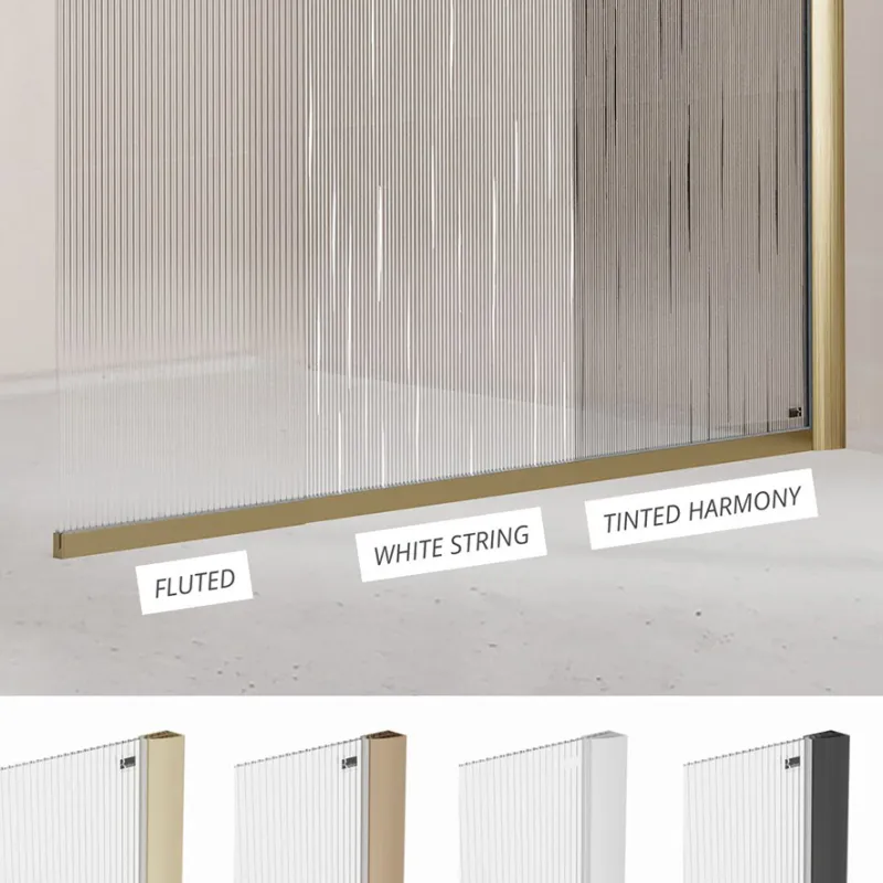 Badnor Shildon dusjvegg/walk-in hjørne - MATT SORT - TINTED HARMONY glassfelt - 110cm