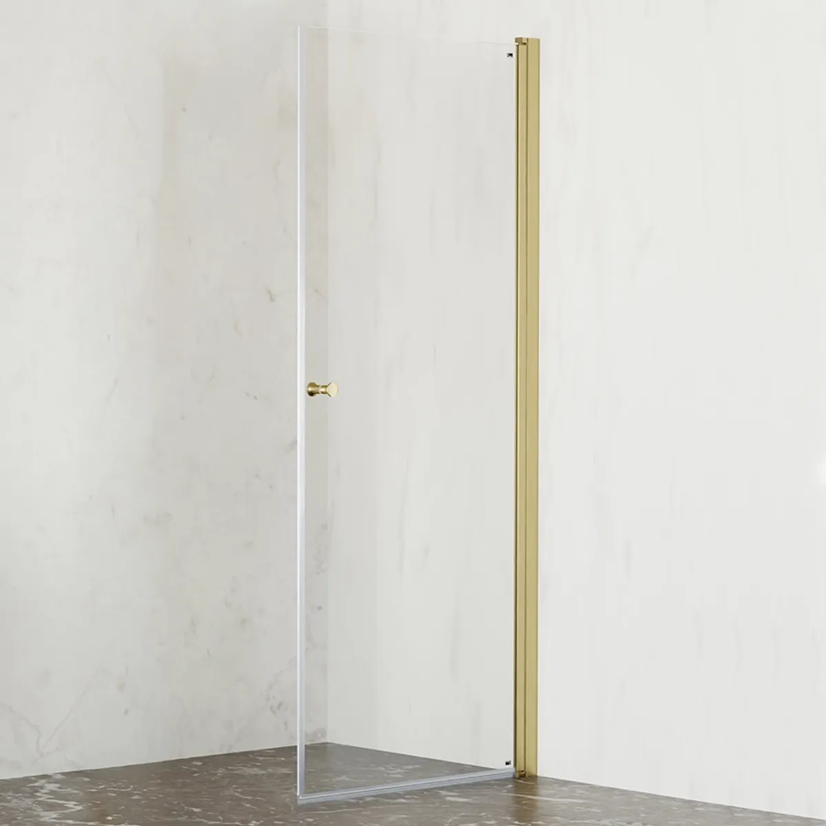 Badnor Grays dusjdør (rett) - 80cm - BØRSTET GULL