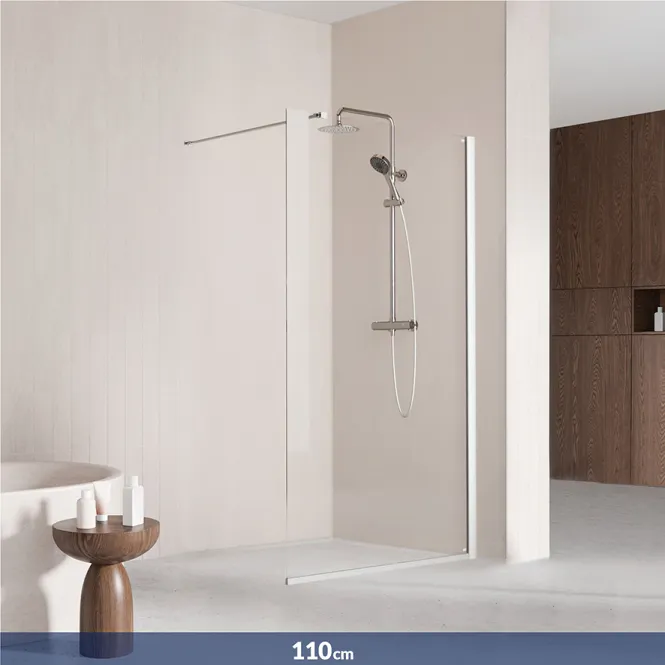 Hovedbilde Badnor Sterling Straight II dusjvegg, 1100x2000mm, KROM, 8mm