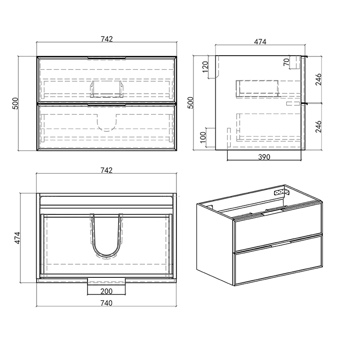 Badnor Melissa 75+40cm mbl.pk (98251) Lissie speil m/lys