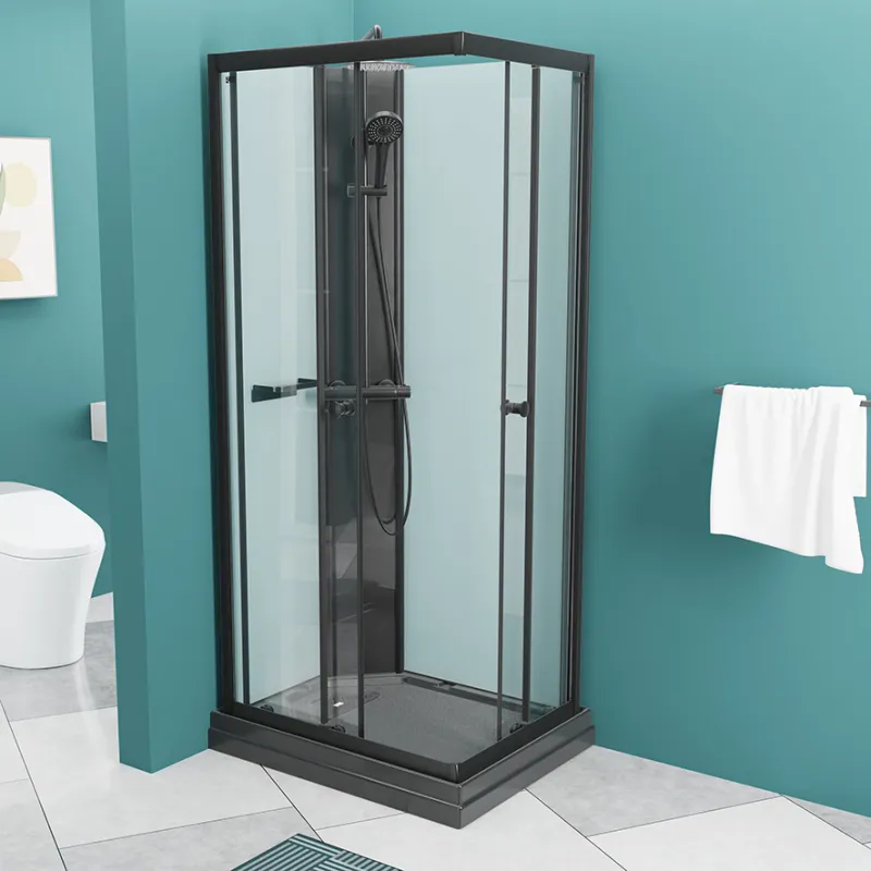 Badnor Scandia Black lux 8-0 dusjkabinett 90x70cm m/takdusjsett
