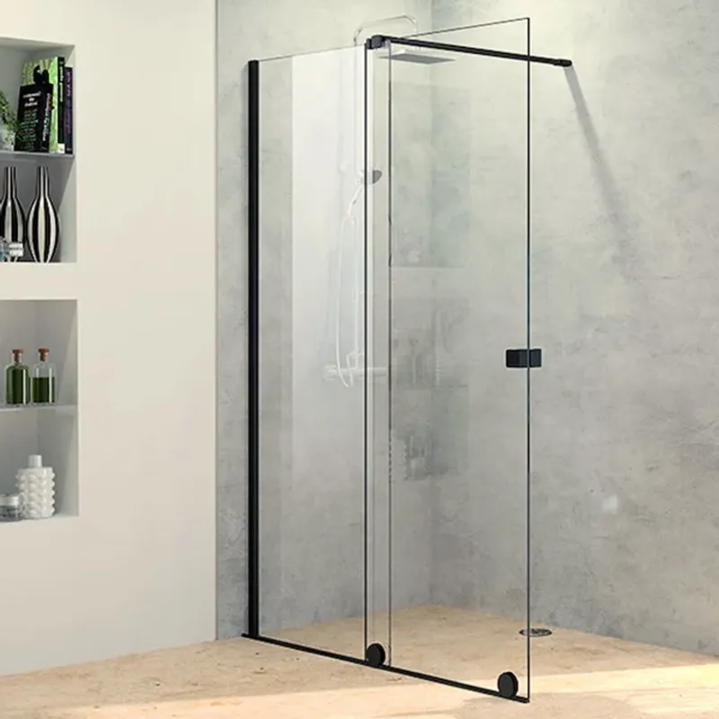 PureDay Walk-in 120-140cm fastfelt og skyvedør (sort matt)