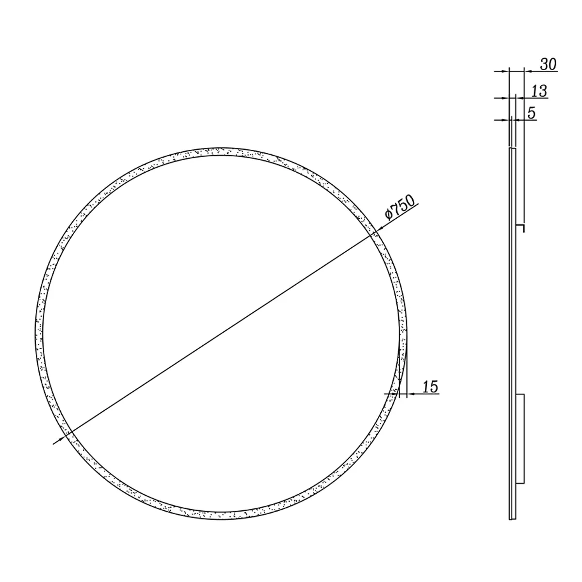 Badnor Marikken 75+35cm mbl.pk. (2112) Lissie rundt speil