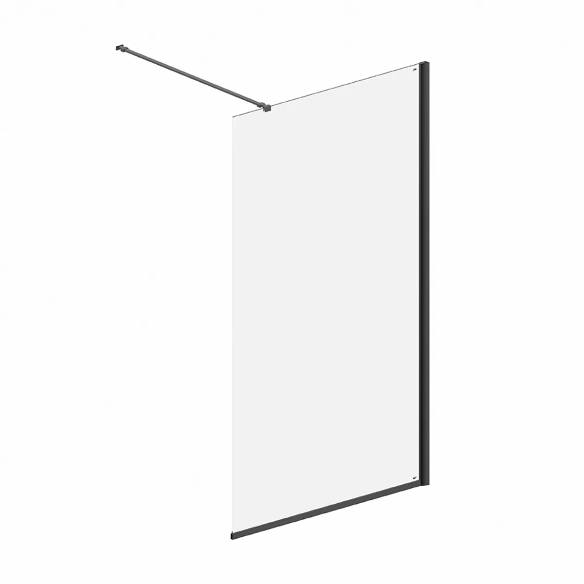 Badnor Køhler ll dusjvegg/walk-in hjørne - 110x200cm- MATT SORT