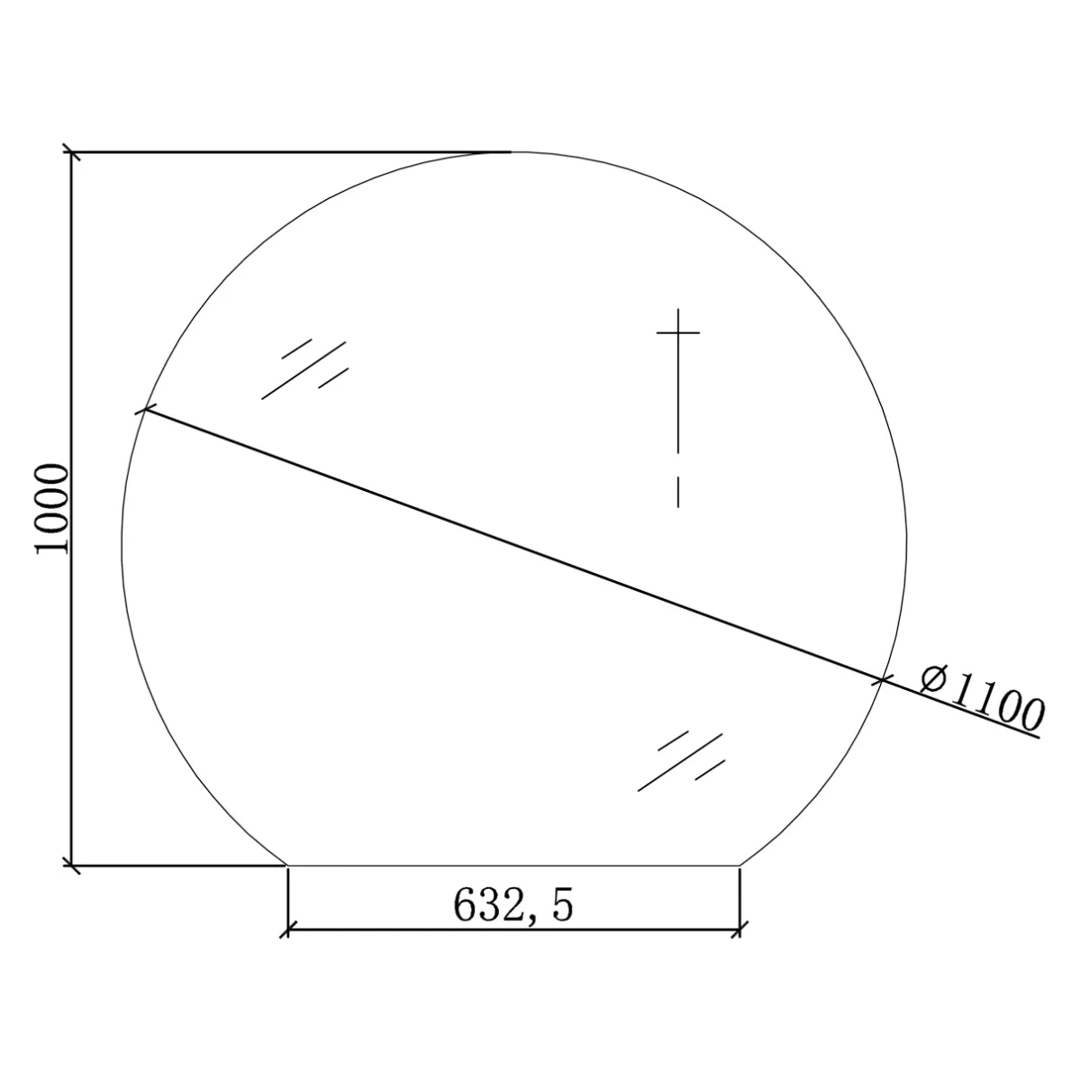 Badnor Maiken 100cm mbl.pk (9506) Sissel speil m/ dimbart lys