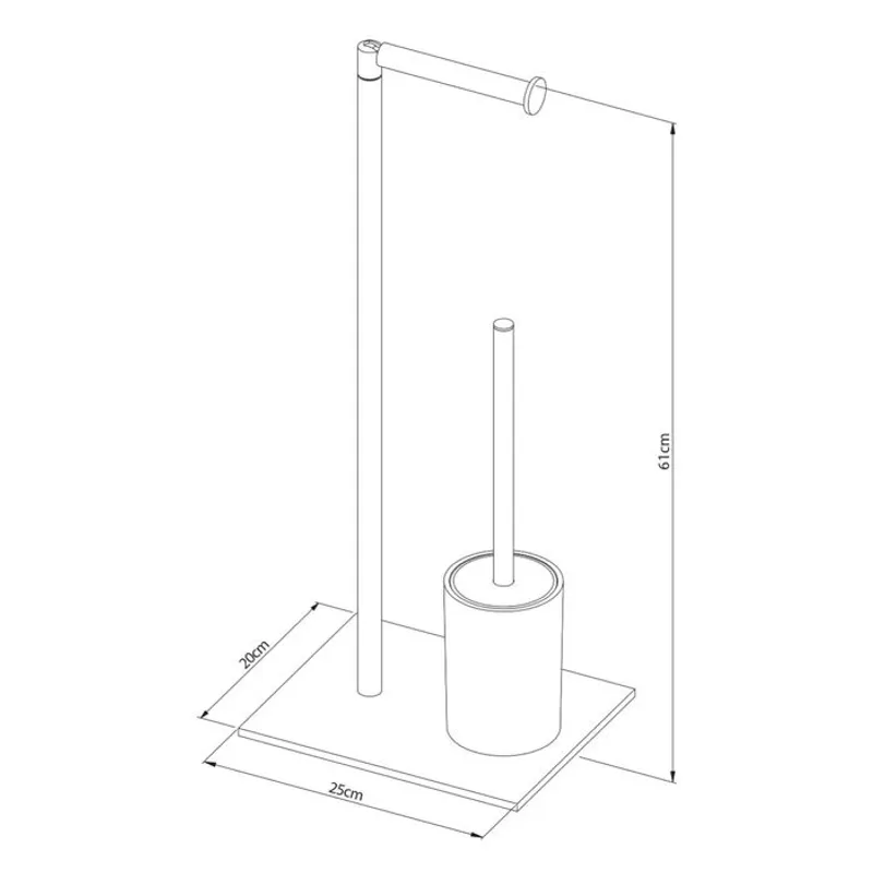 Sealskin Tube 3i1 toalettrullholder med børste - SORT