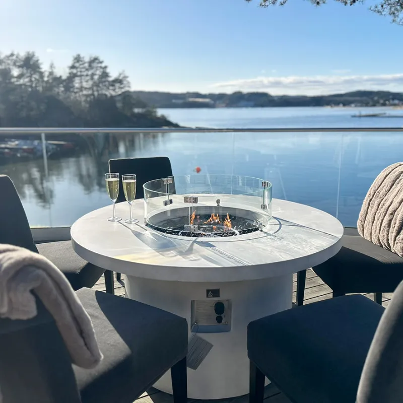 Arctic A-804, Ø122cm gassdrevet peisbord, GRANITE