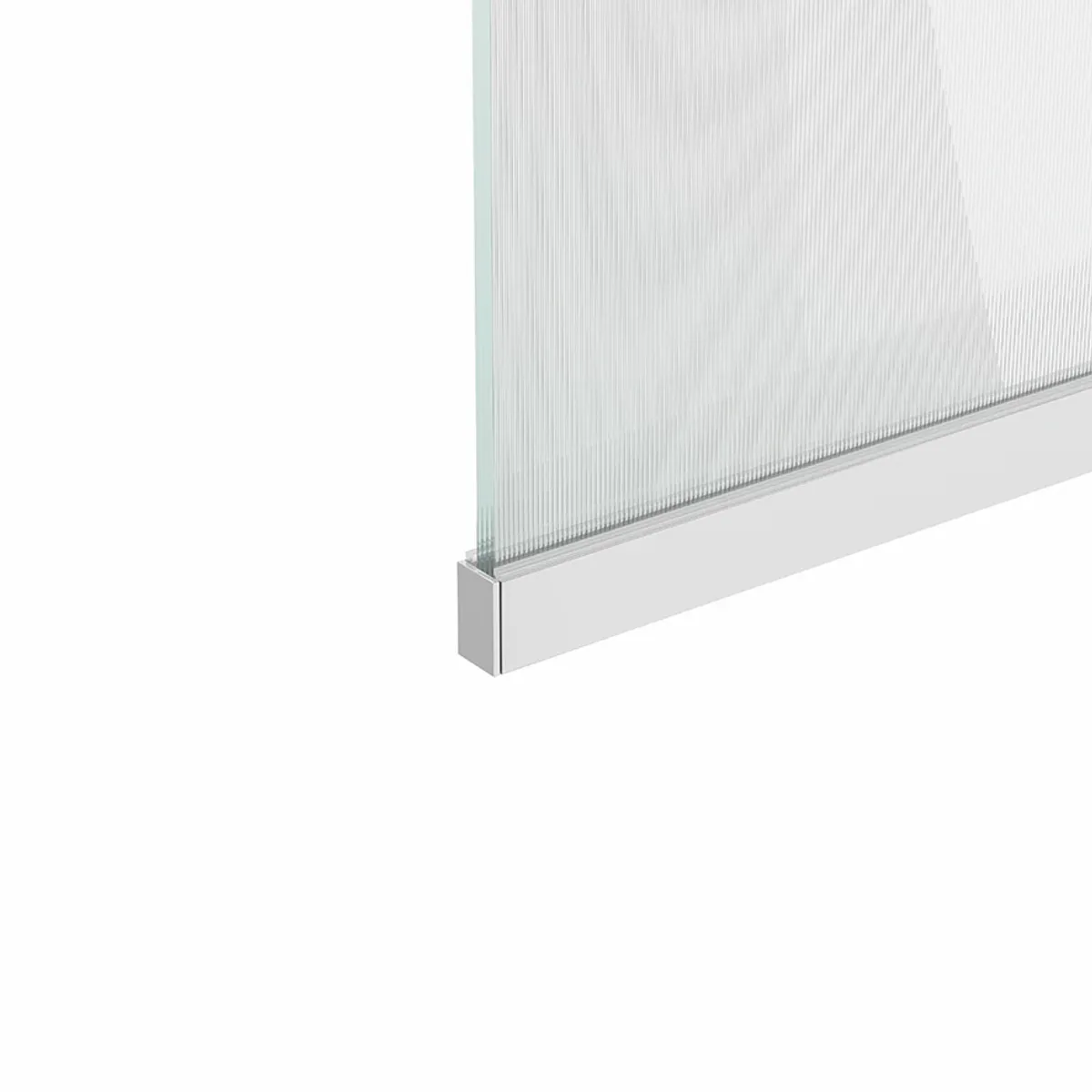 Badnor Shildon dusjvegg/walk-in hjørne - KROM - FLUTED glassfelt - 110cm