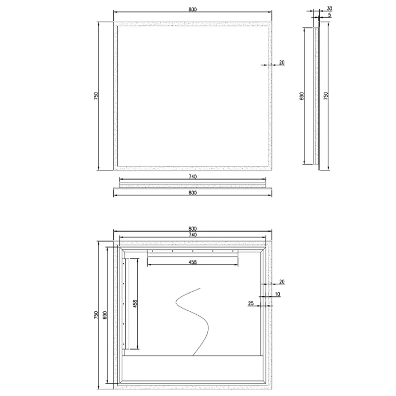Badnor Melin 80cm+40cm møbelpakke (5231) Lotte speil