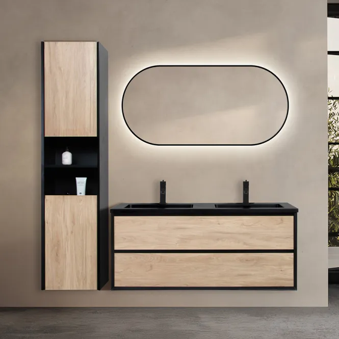 Hovedbilde Badnor Martine 120+40cm dobbel servant (6418) Sienna speil