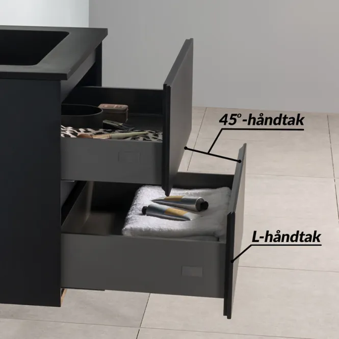 Hovedbilde Badnor Melanie SORT 75cm servantskap m/SORT benkeplate