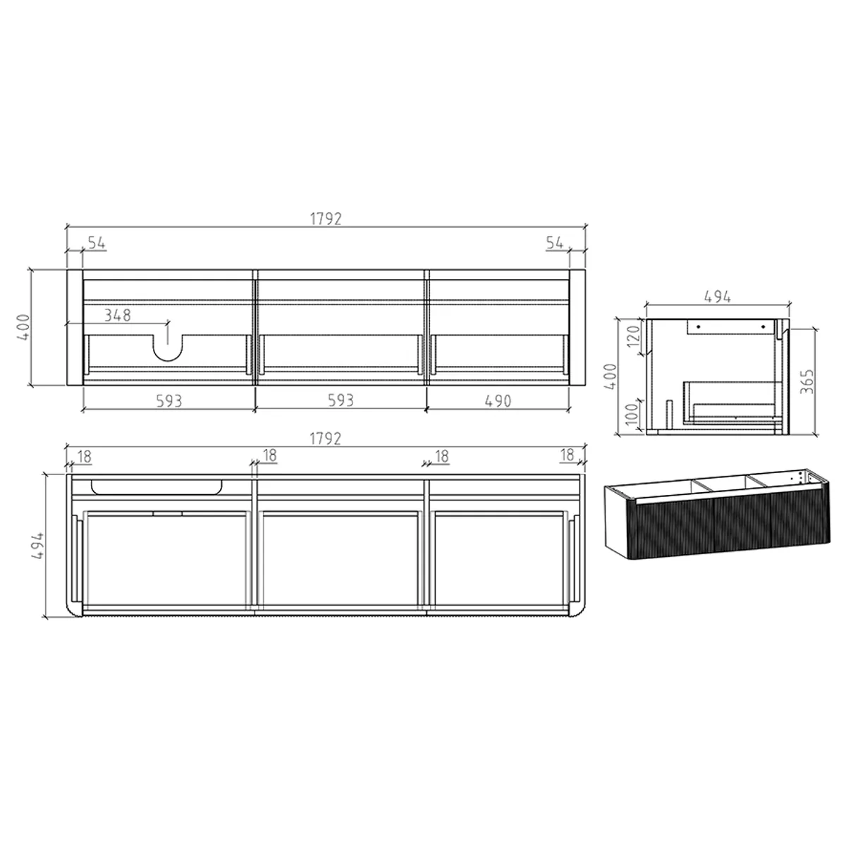Badnor Mabelle180+40cm (VENSTRE) mbl.pk (9913) Sienna speil