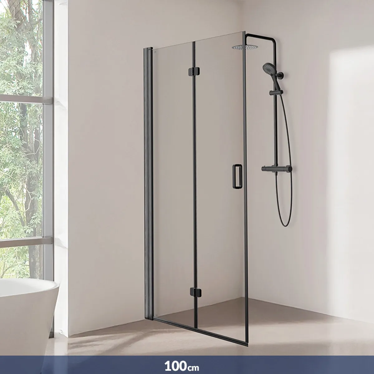 Badnor Clifford foldedør 100cm, matt sort