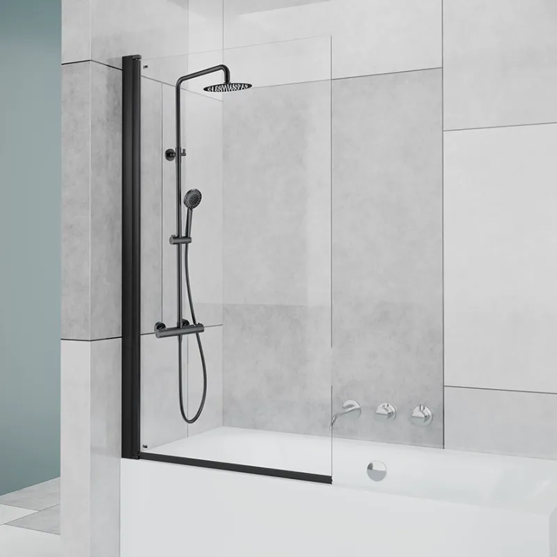 Badnor Grays badekarvegg (hengslet) 85x150mm - MATT SORT