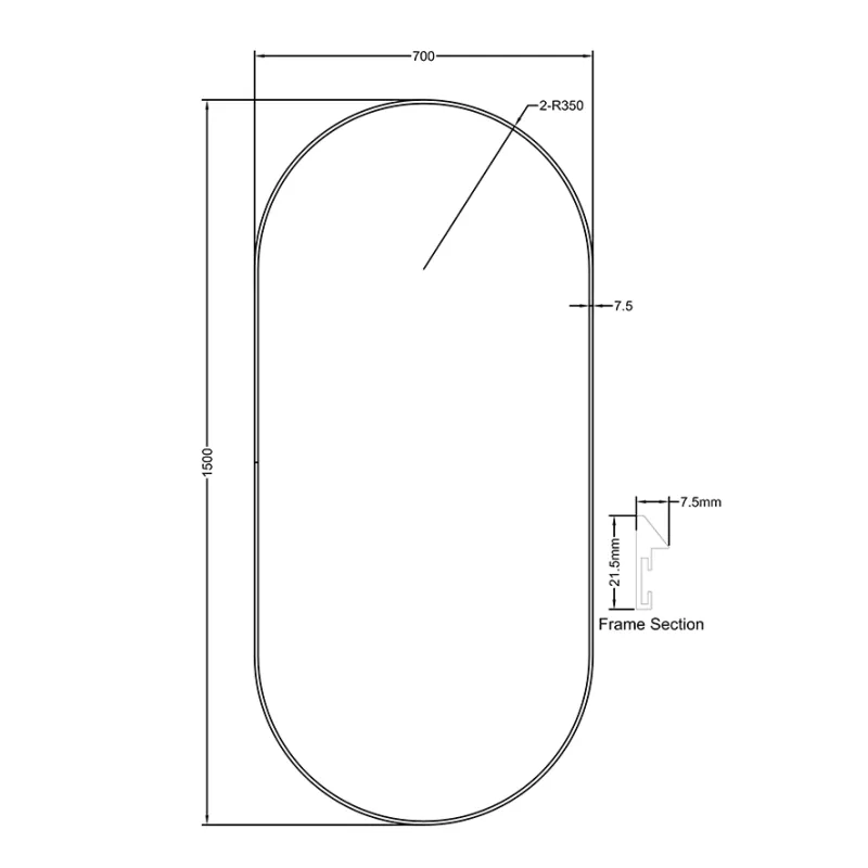 Badnor Melissa 150cm mbl.pk (98630) Sienna speil m/lys