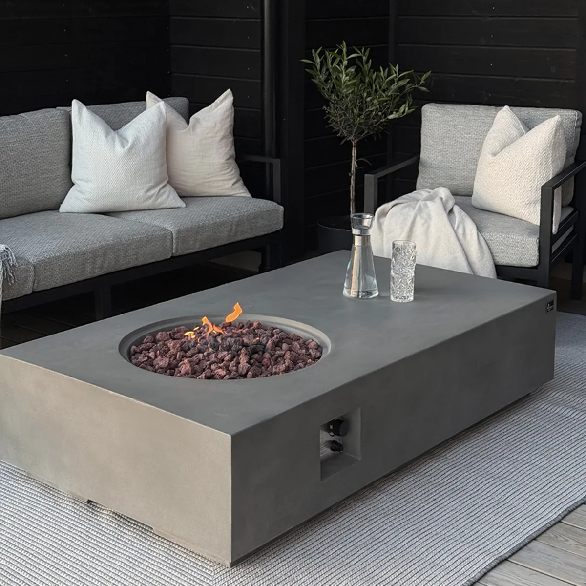 Arctic A-602 gassdrevet peisbord, CONCRETE GREY