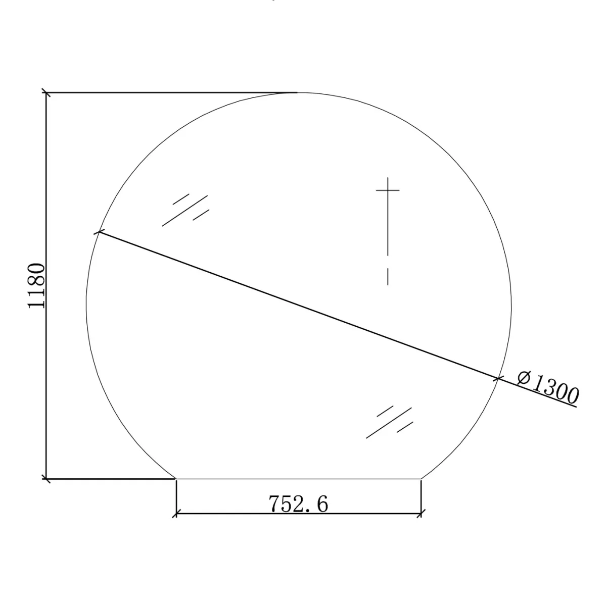 Badnor Martine 120cm enkel servant (6404) Sissel speil