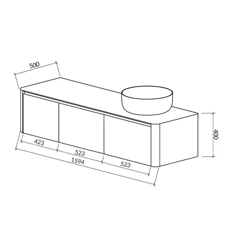 Badnor Mathilde 160cm mbl.pk (201) Sissel rundt speil (HØYRE)