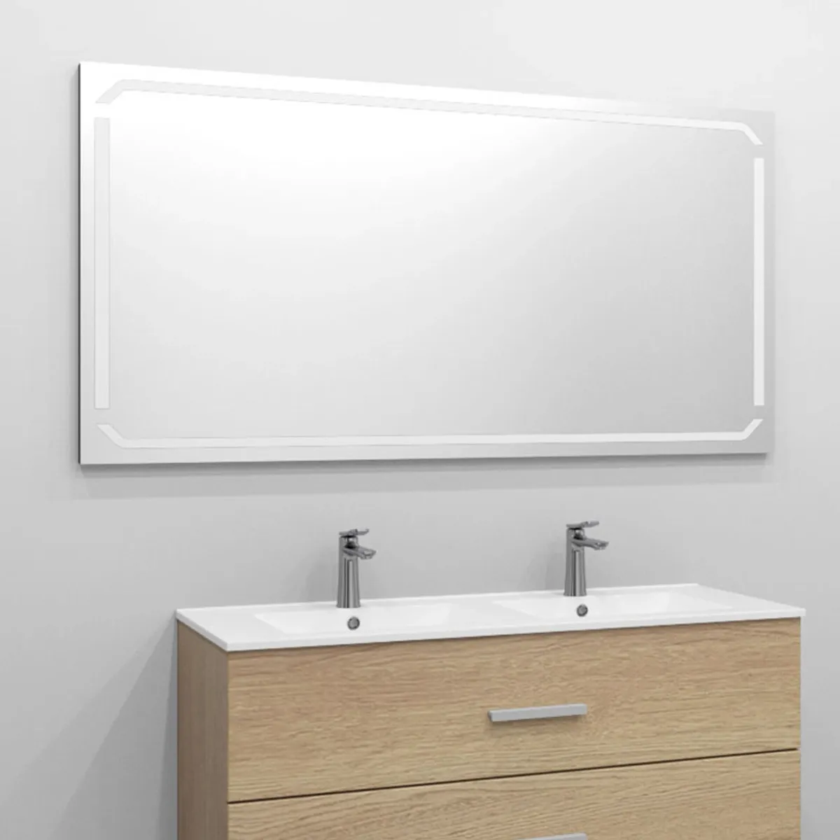 Mirage 160x80cm baderomsspeil m/LED-belysning (ghost) og antidugg