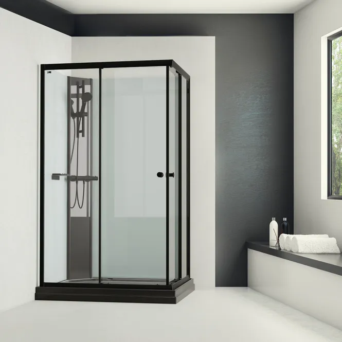 Hovedbilde Badnor Scandia Black lux 8-3 dusjkabinett 120x90cm m/dusjsett