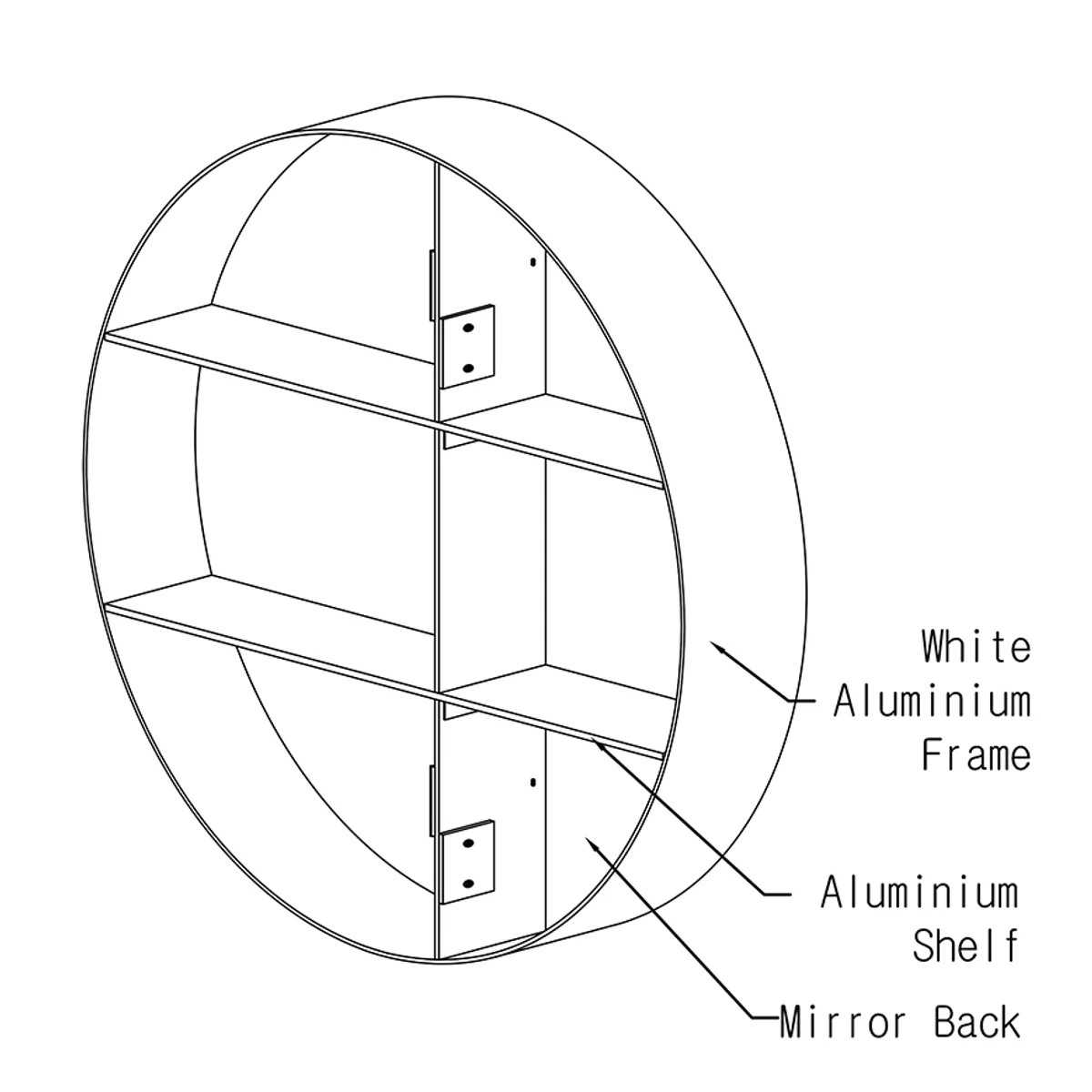 Badnor Maiken 80+40cm mbl.pk. (9419) Leon speilskap m/lys