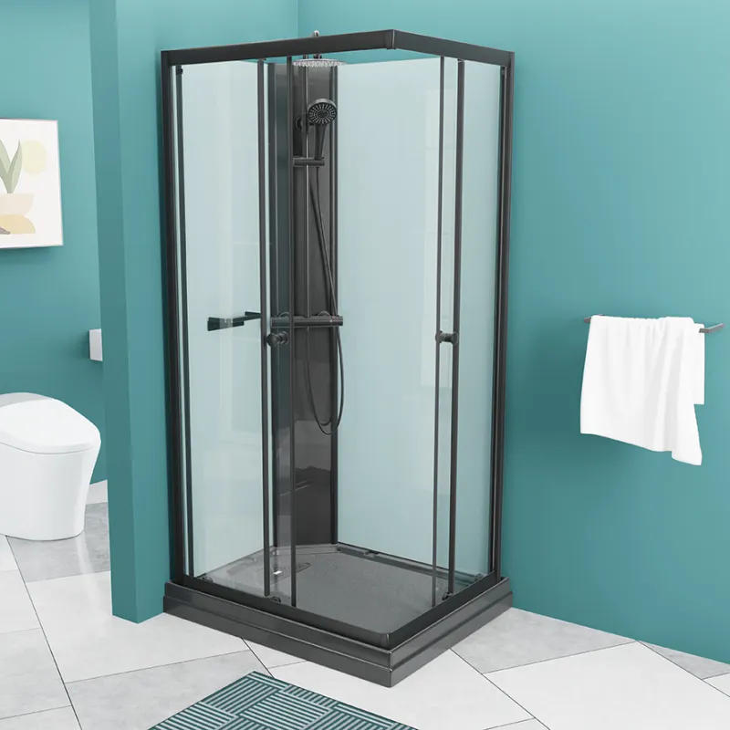 Badnor Scandia Black lux 8-1 dusjkabinett 100x80cm m/takdusjsett