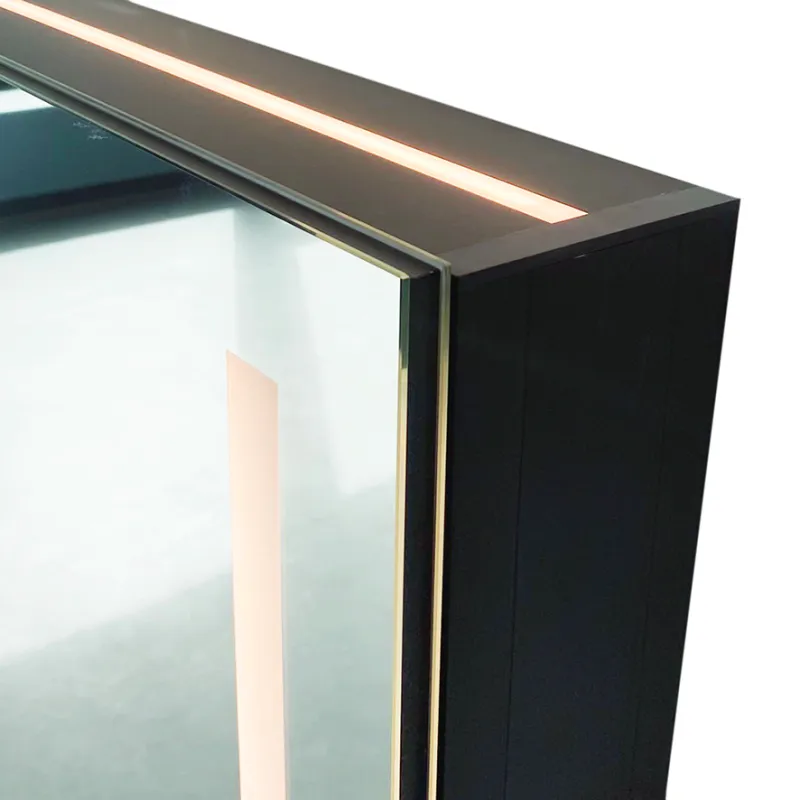 Badnor Leah speilskap (90cm), sort, m/stikkontakt og LED-lys