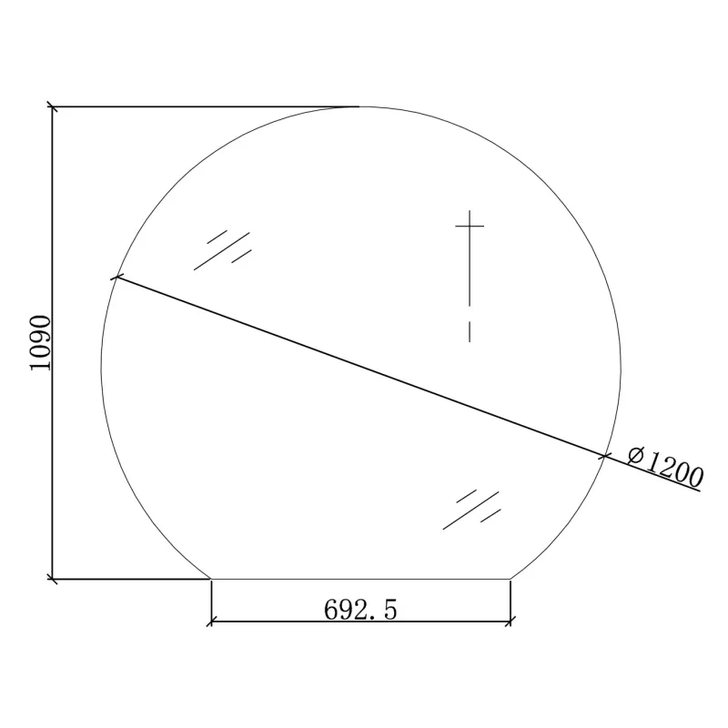 Badnor Marikken 120cm mbl.pk. (2311) Sissel rundt speil