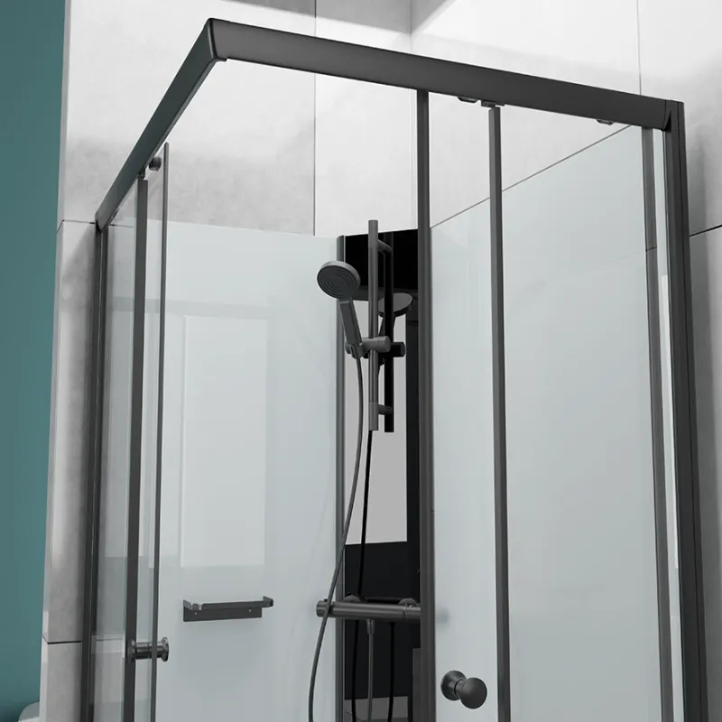 Badnor Scandia Black lux 8-0 dusjkabinett 90x70cm m/dusjsett