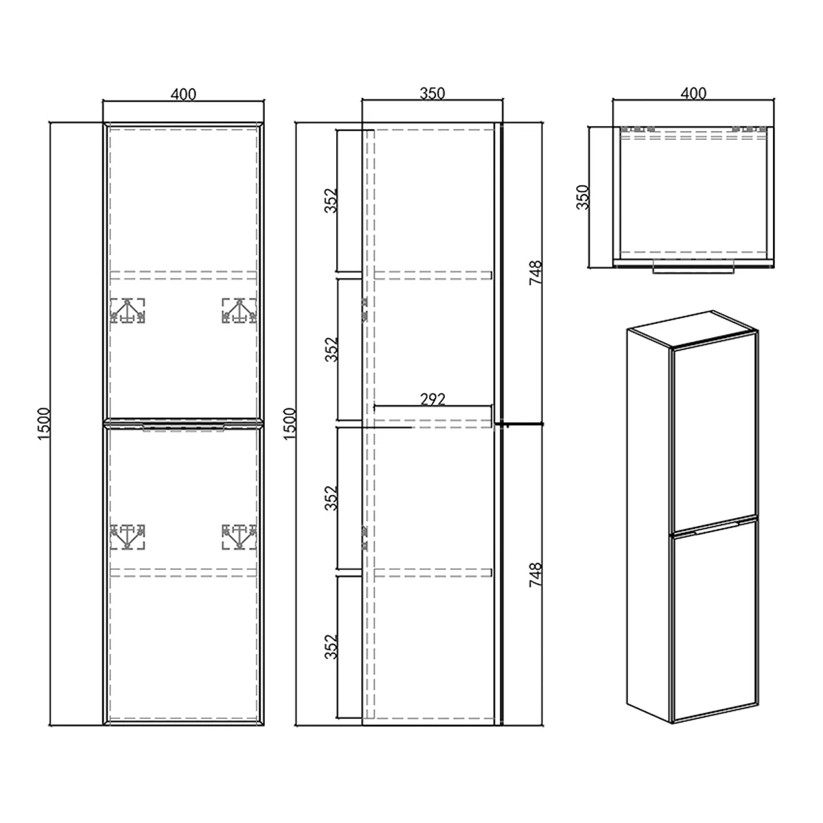 Badnor Melissa 90+40cm mbl.pk (98341) Lissie speil m/lys