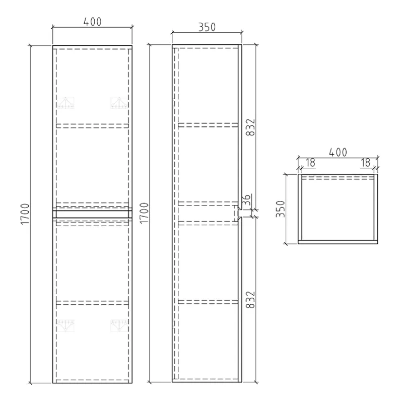 Badnor Maiken 120+40cm mbl.pk (9611) Sienna speil m/lys