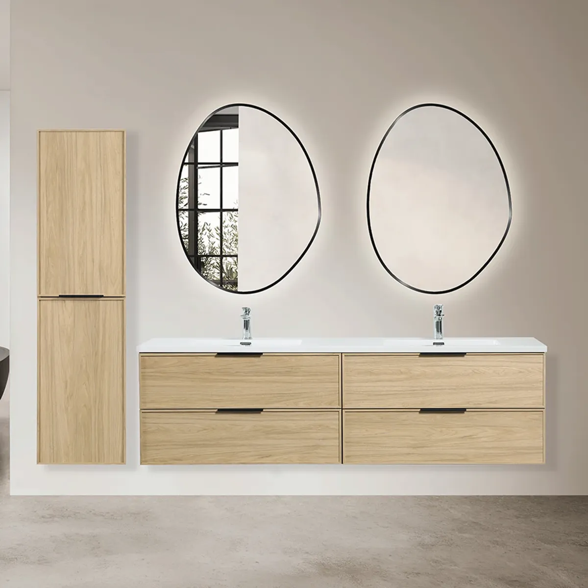 Badnor Melissa 180+40cm mbl.pk (97721) 2 stk Liliana speil m/lys