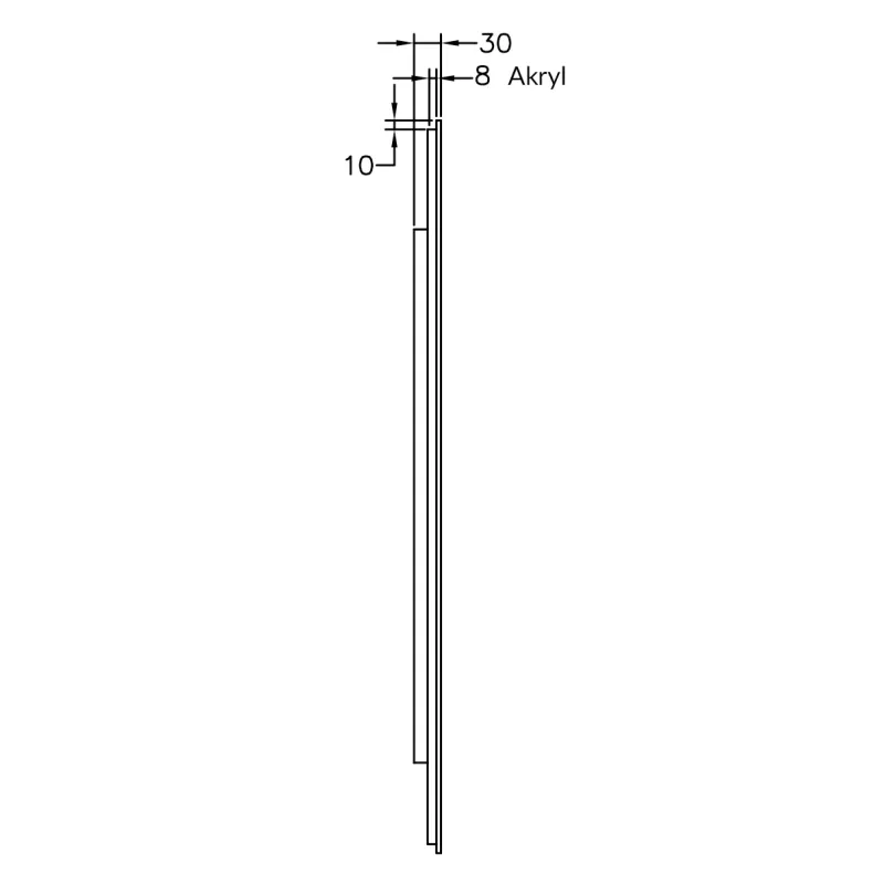 Badnor Melanie SORT 120+40cm - enkel sort servant (0316) Lucy speil