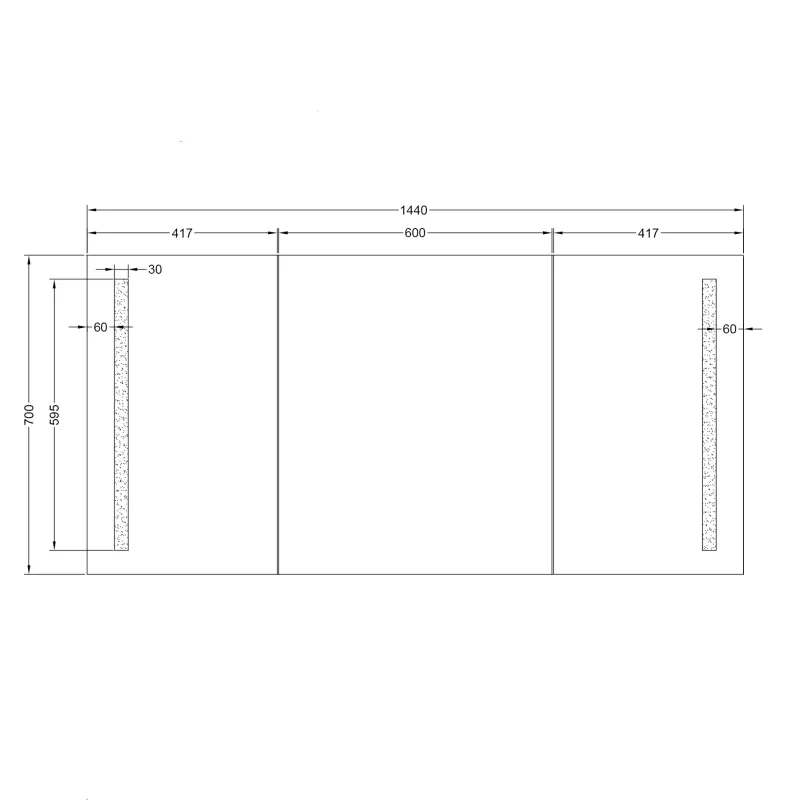 Badnor Melin 140cm møbelpakke (5430) Lilly speilskap