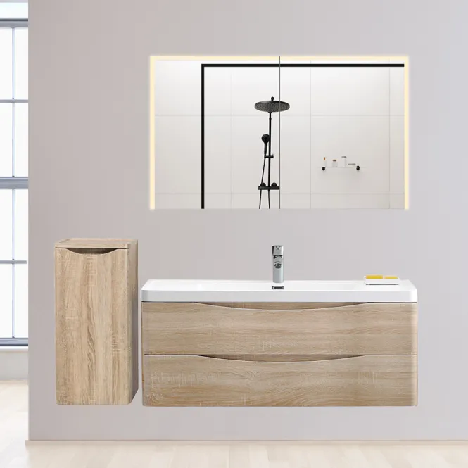 Hovedbilde Badnor Mette 120cm enkel +35cm mbl.lpk (50012) Linnie speilskap