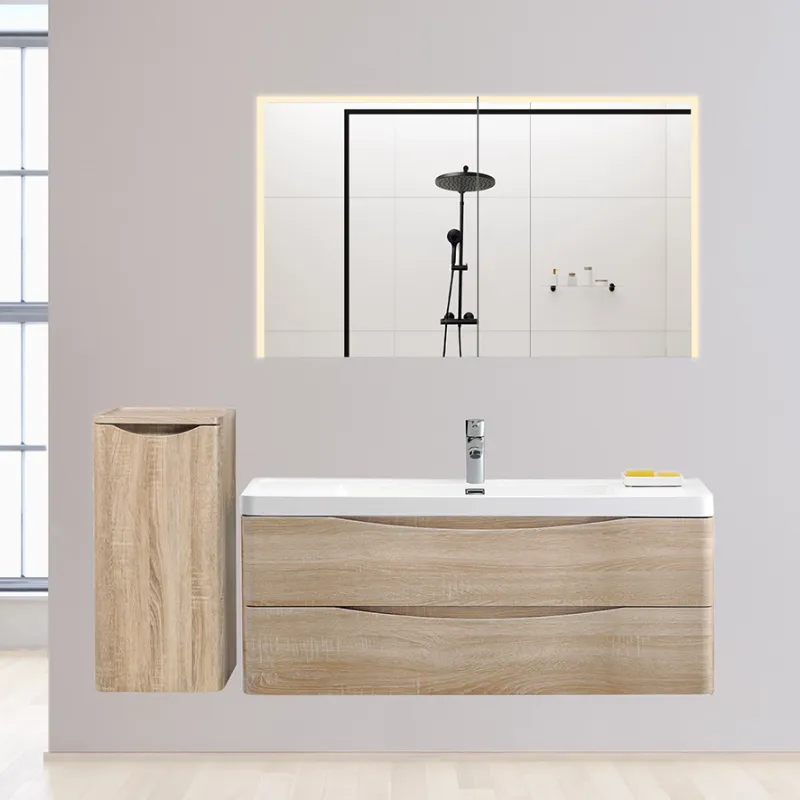 Badnor Mette 120cm enkel +35cm mbl.lpk (50012) Linnie speilskap