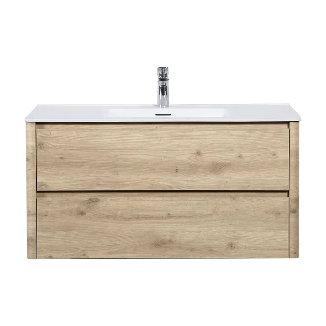 Hovedbilde Badnor Marlén 100cm servantskap i NORDIC OAK m/MATT HVIT servant