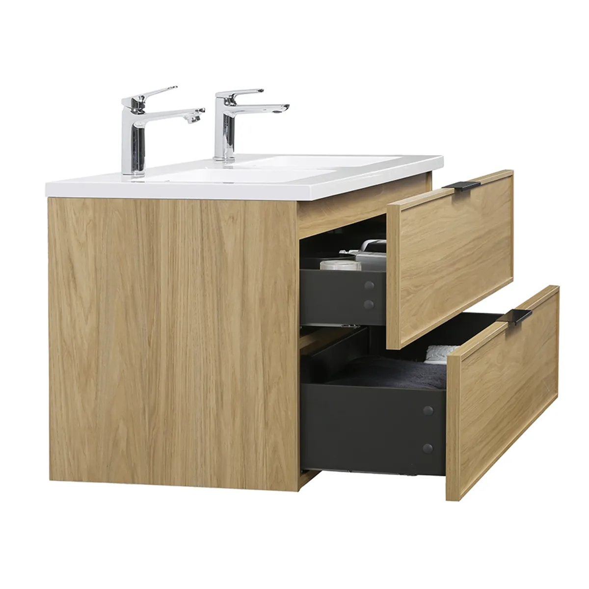 Badnor Melissa 120cm mbl.pk m/dobbel servant (97520) Sandy speil m/lys