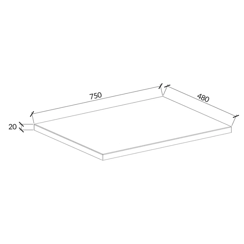 Badnor Benkeplate 75cm, MATT SORT