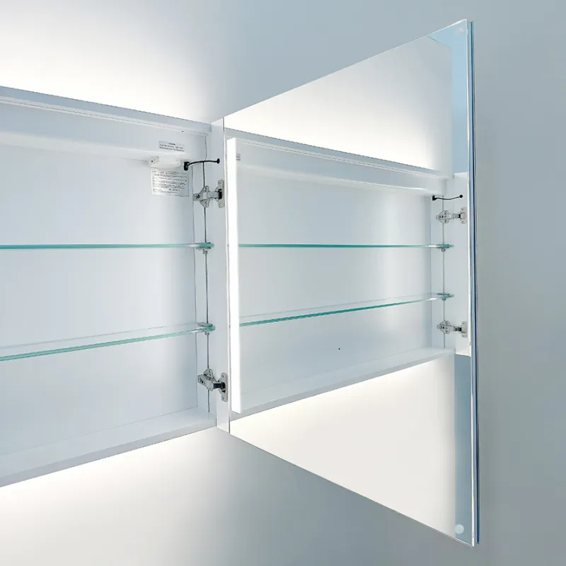 Badnor Melanie HVIT 120+40cm dobbel servant (1411) speilskap