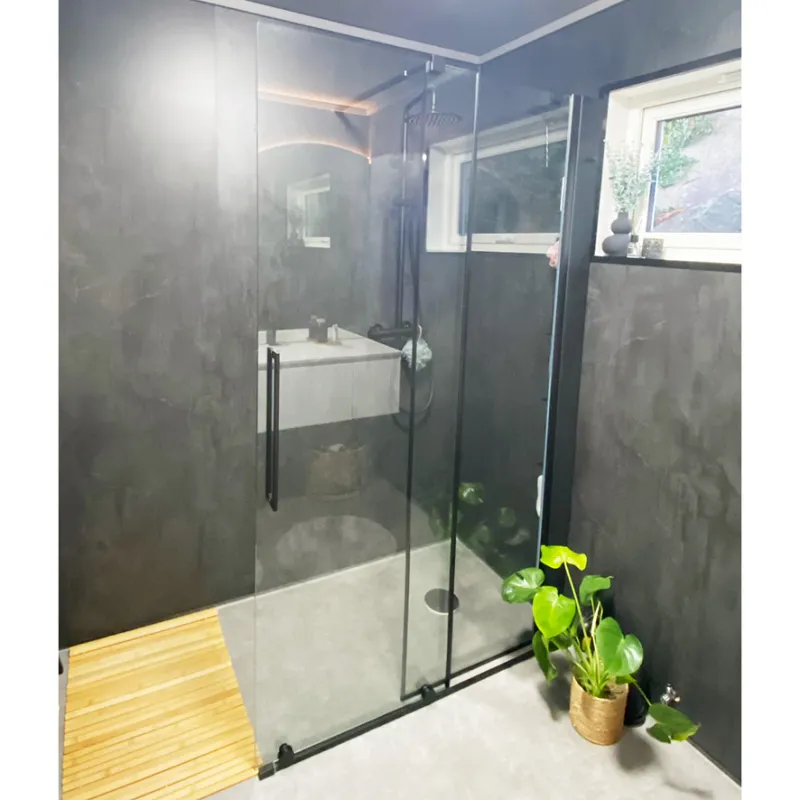 Badnor Køhler ll Walk-in m/skyvedør - 110-120cm - matt sort