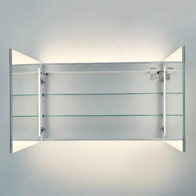 Badnor Lilly speilskap (120cm), hvit, m/LED-lys og stikkontakt