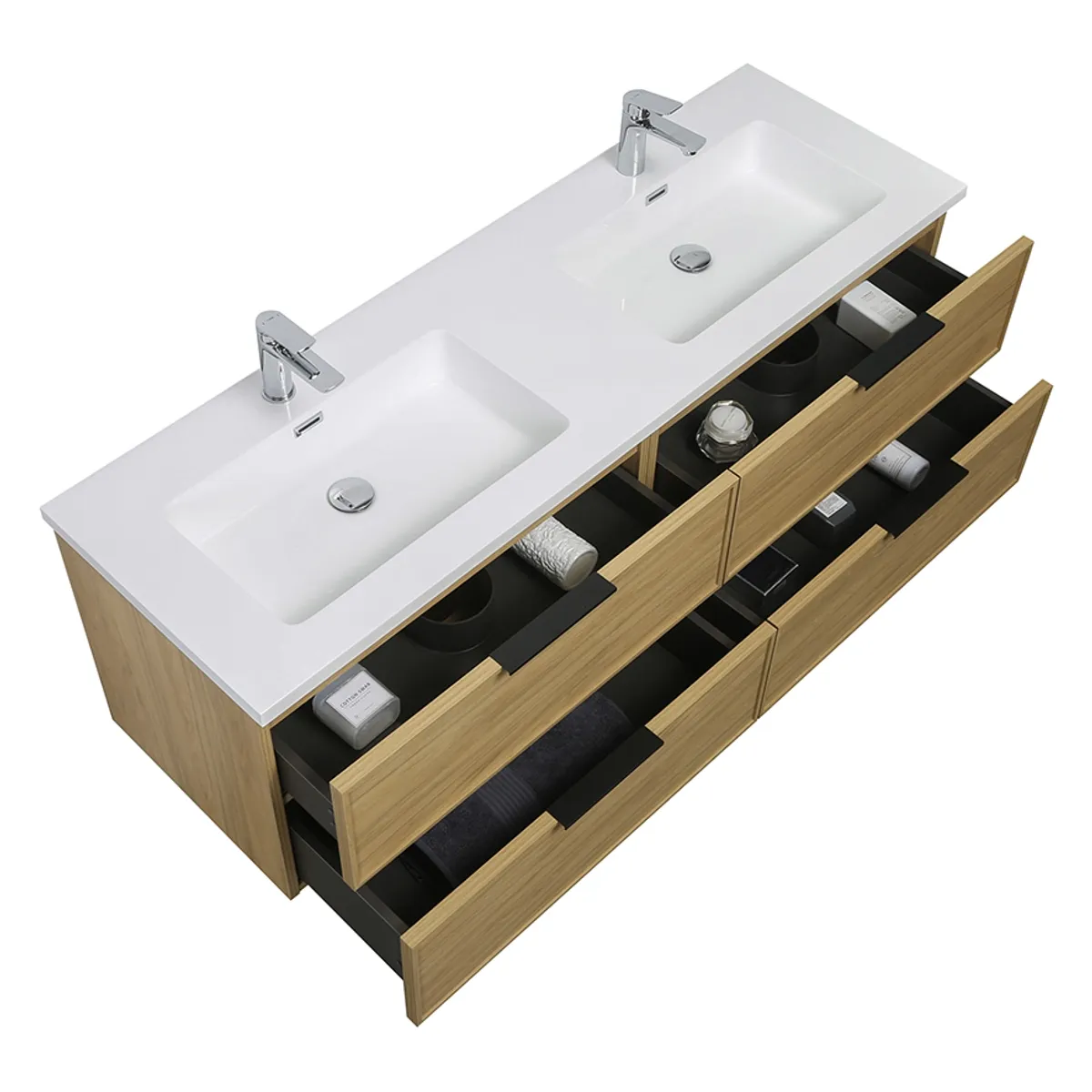 Badnor Melissa 150cm servantskap m/dobbel HVIT servant