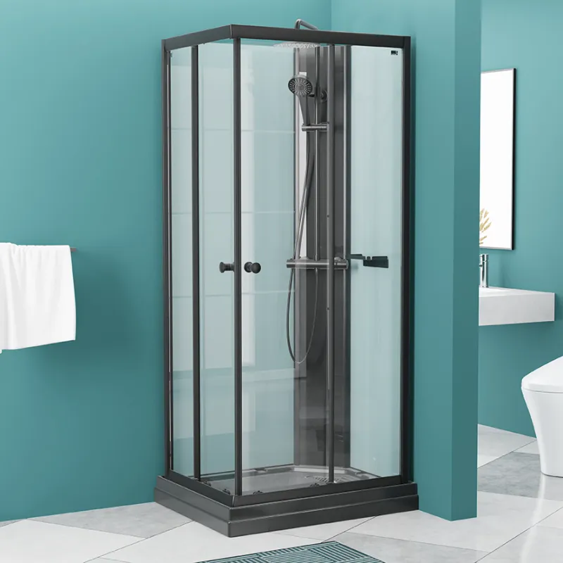 Badnor Scandia Black lux 8-0 dusjkabinett 90x70cm m/takdusjsett