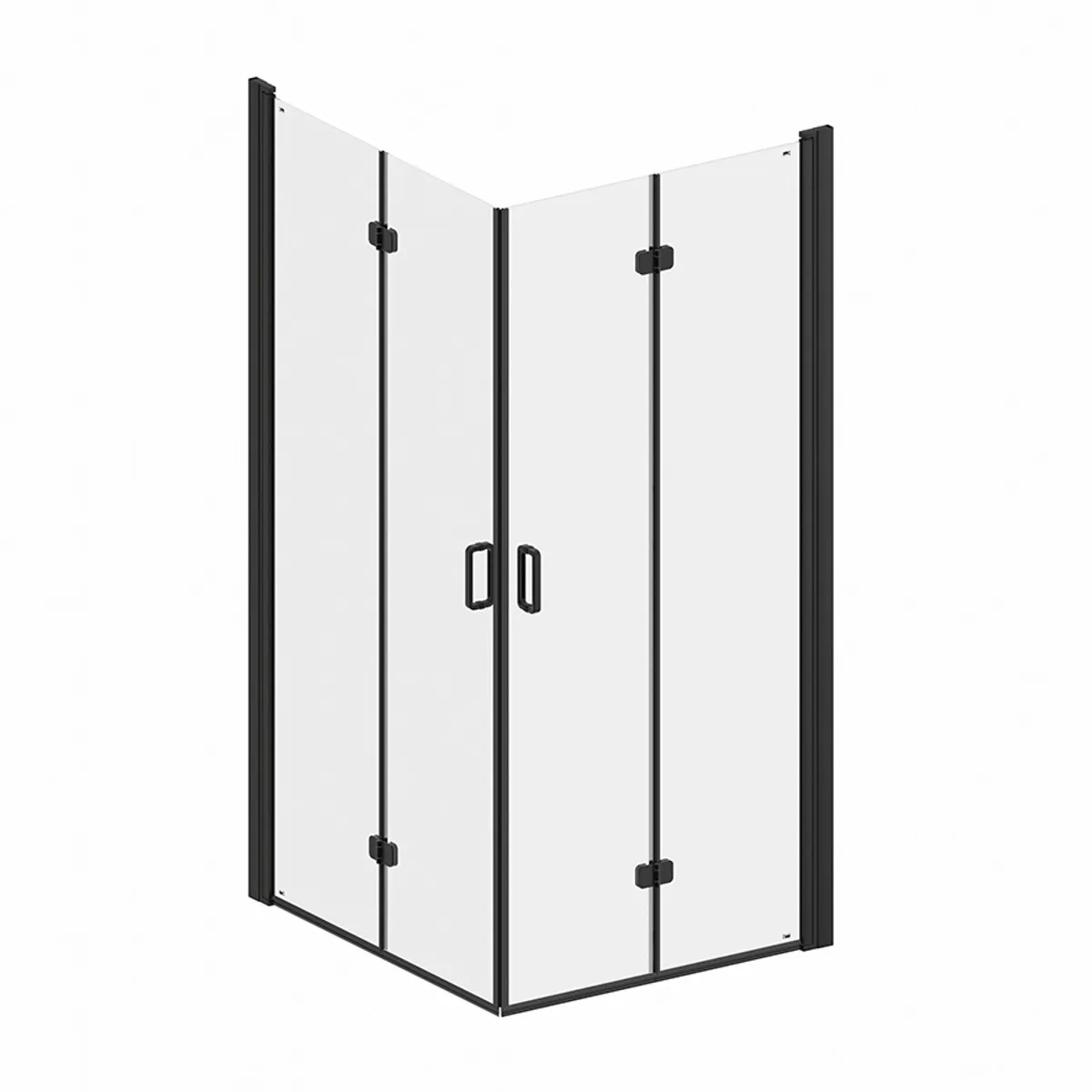 Badnor Clifford foldedører dusjhjørne 90x100cm, matt sort